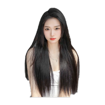 Wig for women with long hair one-piece invisible traceless artificial hair fluffy wig three-piece straight hair extensions