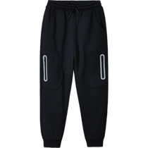 Balabala childrens pants boys spring clothes medium and large childrens warm and velvet casual sports pants simple and fashionable trousers