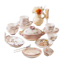 Qianzao dish set household ceramic bowls and chopsticks 2024 new high-value fresh and beautiful dishes bowls and tableware