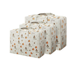 Happy Fish Quilt Storage Bag for Clothes Large Capacity Luggage Moving Packing Moisture-Proof Organizing Woven Bag