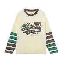 Retro Filter T Maradin Childrens Clothing 24 Autumn New Boys and Girls Retro College Fake Two Long Sleeve T-Shirts