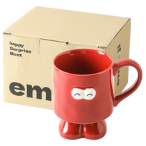 Kawashimaya cute expression cup ceramic red mug girl birthday gift home couple water cup coffee cup