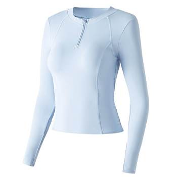 361 sports top long sleeve half zipper fitness wear for women