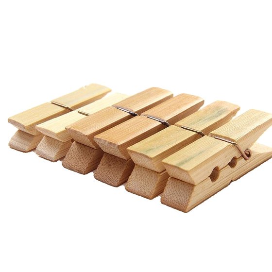 Natural high -quality bamboo and woody clip, windproof clip large drying clip, clothes holding socks, small clip bamboo clips