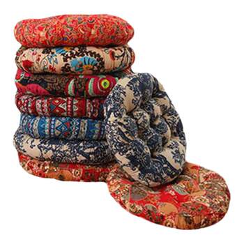 Bohemian ethnic style cotton and linen thickened futon cushion