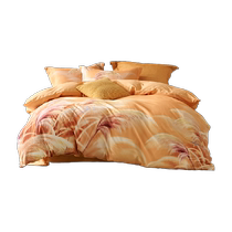 Mercury produces Belles home textile four-piece set of 100% cotton thickened brushed machine washable dormitory home bed sheets and quilt covers