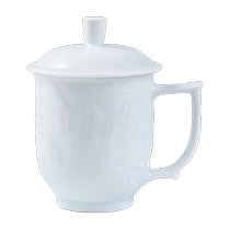 Jingdezhen official ceramic landscape mug household large-capacity water cup with lid office single tea cup