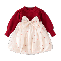 Banxidi girls dress autumn one-year-old baby dress birthday childrens princess dress spring and autumn childrens dress