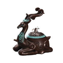 Antique deer incense burner ornaments incense burner home indoor office creative plate incense burner tower incense burner agarwood sandalwood burner