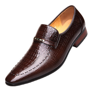 Old man's head crocodile pattern business formal leather shoes for men genuine leather