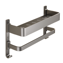 牙刷架卫生间置物架毛巾架一体免打孔壁挂浴室吹风机架子厕所挂杆