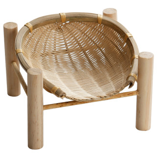 Pure handmade bamboo weaving storage basket dustpan tray