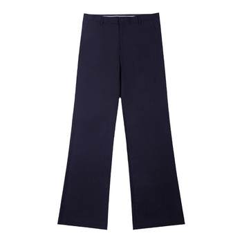 High-waisted slightly flared trousers, loose casual flared trousers