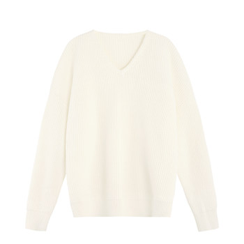 V-neck loose sweater women's thickened sweater top