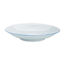 Jingdezhen hand-painted blue and white with shadow blue ceramic eating plate household high-foot anti-scalding blue edge shadow green plate 4 pieces