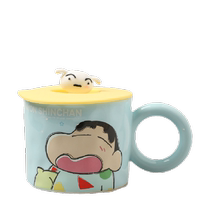 Sherry Crayon Shin-chan Mug Cartoon Cute Ceramic Cup High-Value Water Cup Coffee Cup with Lid 24 New Style