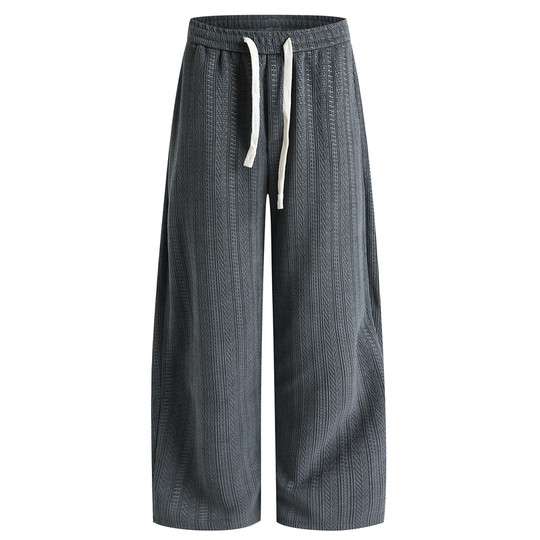 @港仔文艺男 休闲裤男秋冬男生男裤长裤加绒宽松男士直筒裤子男款