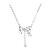 Fan Qi Fanci Fan Qi silver smart bow necklace womens 925 silver fashion clavicle chain birthday gift