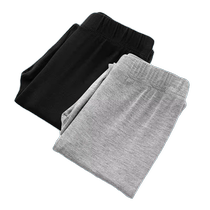 Gray cropped pants for women tight stretch leggings summer thin high-waisted belly-control yoga pants mid-length pants small-leg pants