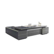 Shangyun Boss Desk Luxury Double Cabinet Modern Light Luxury Atmosphere Office Desk Boss Desk Chair Background Cabinet Combination Package