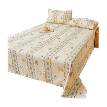 Catman Class A pure cotton old coarse cloth bed sheet single piece 2024 new 100 cotton quilt single dormitory pillowcase three-piece set