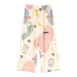 Pajama pants for women, summer pure cotton cropped pants, thin home pants, cotton loose large size 200 catties air-conditioned pants, home pants