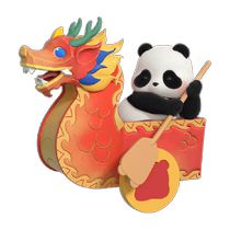(52TOYS) Panda Roll Fat Baby Boating on the Dragon Boat Festival Blind Box Panda Toy Ornament Gift