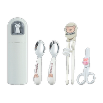 Ward Baihui 316 stainless steel portable tableware childrens spoon chopsticks and fork set learning eating training chopsticks