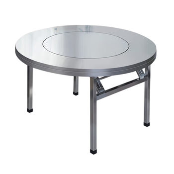 Extra thick 304 stainless steel folding round table
