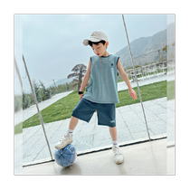 Zuoxi childrens clothing childrens suit boys summer clothing mesh quick-drying vest shorts 2024 new breathable two-piece set summer