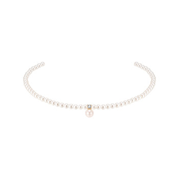 Miss charlotte's elegant double-sided zirconium pearl necklace