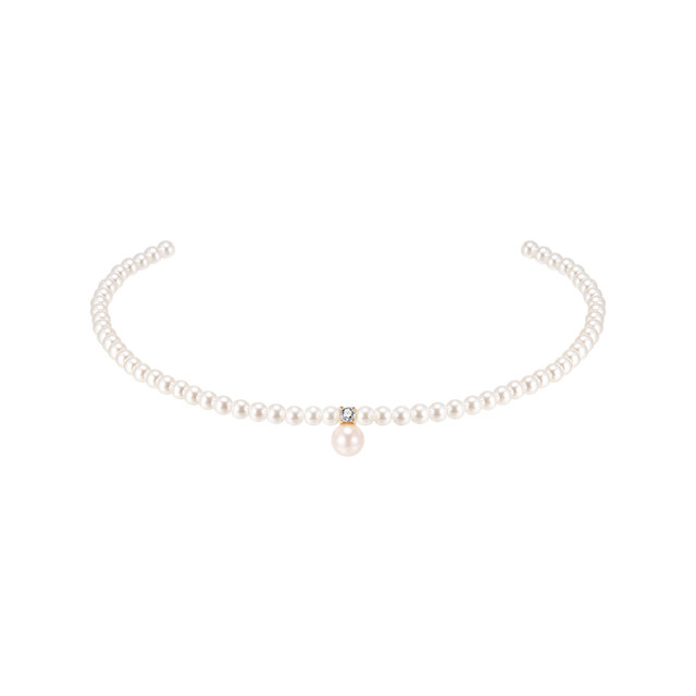 Miss Charlotte's elegant double-sided zirconium pearl necklace