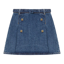 self-portrait 2024 spring and summer new denim blue button decorated A-line skirt short skirt