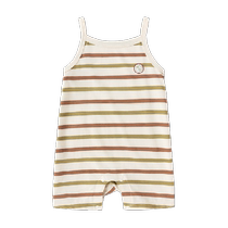 babylove baby sling jumpsuit summer thin pure cotton jumpsuit rompers striped sleeveless baby summer clothing