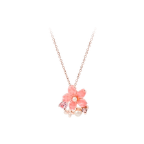 (Самозанятая) Ожерелье Ожерелье Девочка Вишневый Цветующий Кулон Цепи Розовый День Розовый Ансамбль И Ветряная Тонкая Цепочка Ключицы