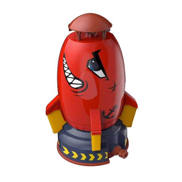 Children's toys spinning and launching water squirting rocket