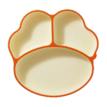 Baby meal plate grid plate suction cup integrated baby food learning training spoon silicone bowl childrens tableware set