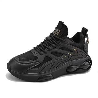 Black men's sneakers winter 2024 new student trendy shoes non-slip dad shoes running shoes men's casual shoes