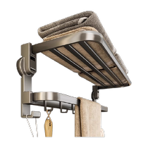 Youqin suction cup folding towel rack bathroom punch-free towel rack bathroom towel storage rack integrated