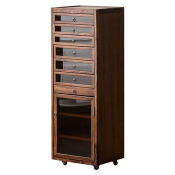 Solid Wood Dental Cabinet, Tea Set Cabinet, Storage Cabinet for Cultural Items, Floor-Standing Ebony Side Cabinet, Tea Cabinet, Tea Cup Storage Cabinet