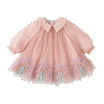 David Bella childrens dress girls 2024 spring dress baby girl new mesh princess dress