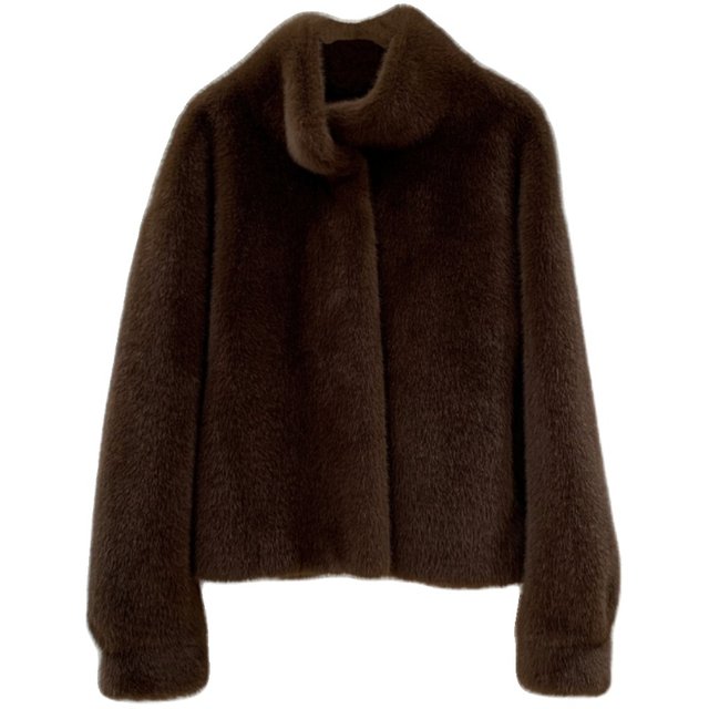 Short mink fur eco-friendly women's winter fur coat