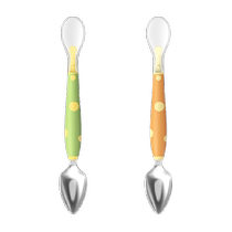 LOCK&LOCK double-headed mud scraper baby food spoon baby fruit mud scraper silicone soft spoon childrens tableware