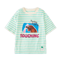 Mini Balabala parent-child boys and girls Jimmy short-sleeved T-shirt children and babies new summer clothes