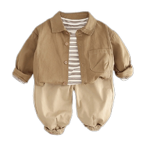 Yibeitong Boys Autumn Clothing Set 2024 New Childrens Clothing Spring and Autumn Jacket Three-piece Set Baby Korean Clothes