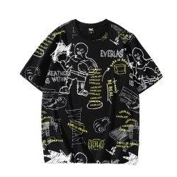 Everlast Boxing Short-Sleeved Fitness Training Running Men's Round Neck T-Shirt Printed Top Breathable Sportswear