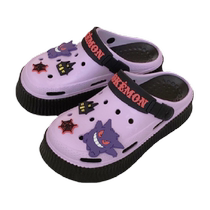 Thin strips of creative and interesting Pokémon Gengar color-blocked clogs 2024 summer thick-soled non-slip sandals for women summer