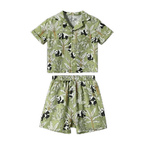 (New product launch) Manxi childrens clothing set baby boy short-sleeved shorts 2024 summer shirt comfortable and breathable