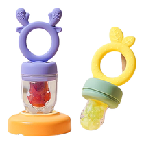 Full silicone chewable baby fruit and vegetable food supplement fruit and vegetable bite bag pacifier baby chewable teething stick teether