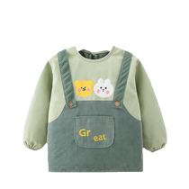 Baby eating smock bib childrens apron baby rice pocket waterproof and anti-dirty boys autumn and winter baby girl wears clothes backwards